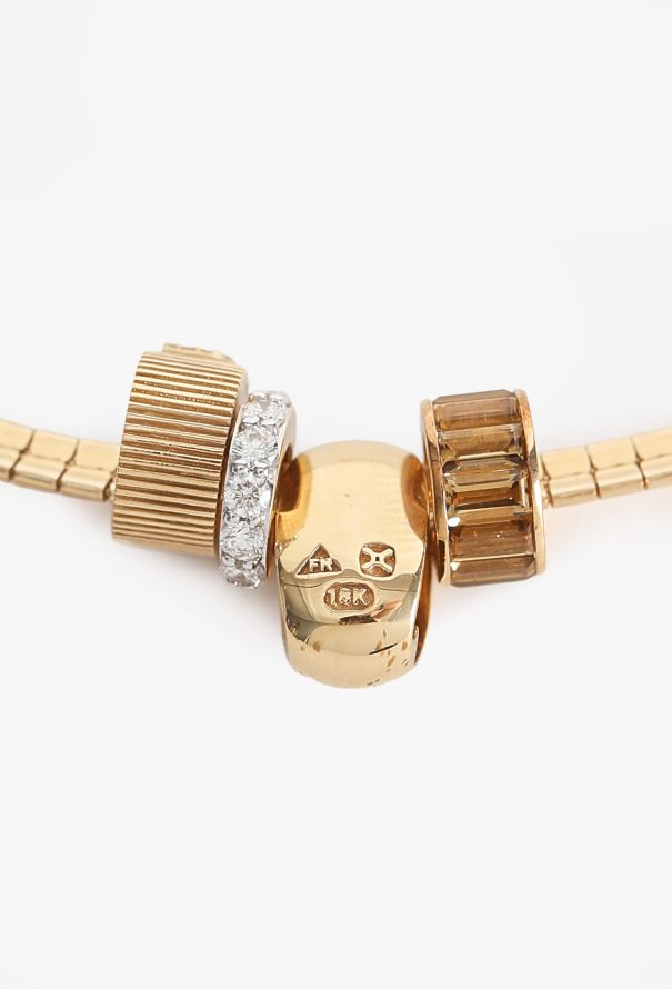 Modern Fine Jewelry FoundRae 18K Yellow Gold Omega Sleek Collar & Charms - 8