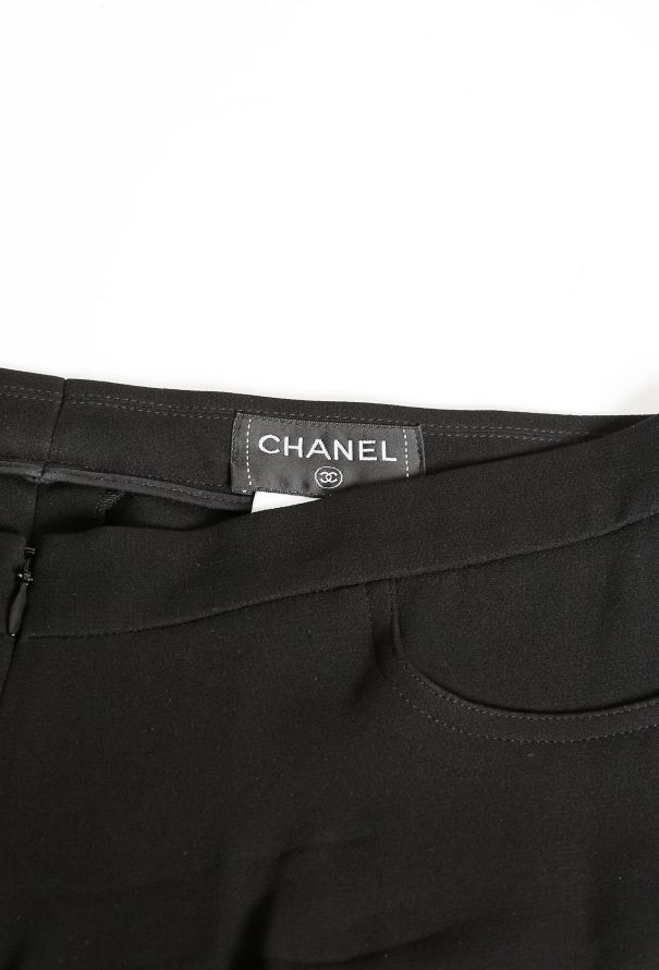 Chanel Tapered Crêpe 'CC' Trousers - 5