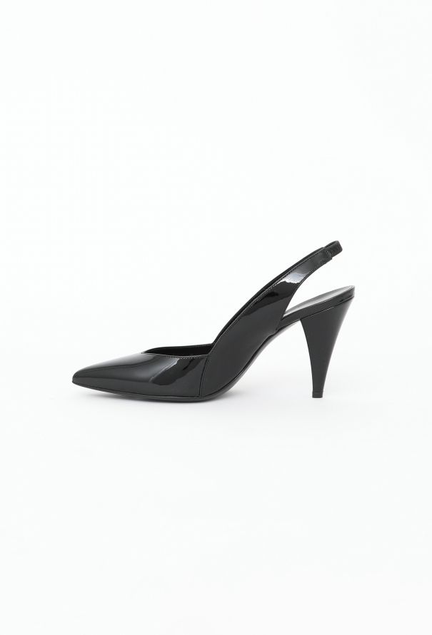 Saint Laurent Patent Leather Slingback Heels - 4