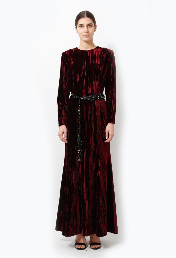 Saint Laurent Vintage Crushed Velvet Gown - 1