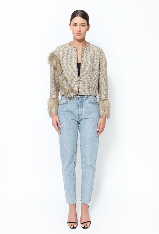 Chanel Pre-Fall 2021 Faux Fur Lamé Jacket - 3
