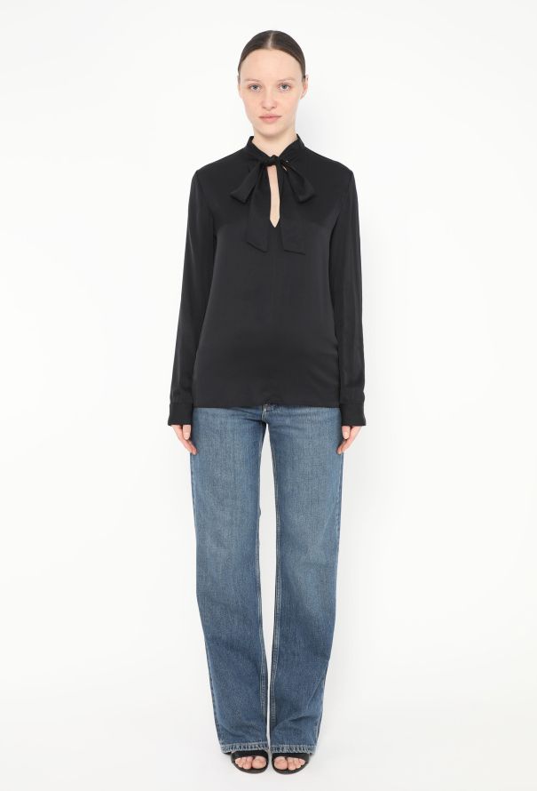 The Row Classic Silk Lavallière Blouse - 4
