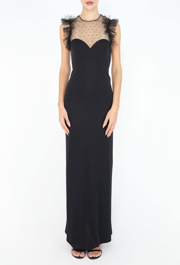 Azzaro STUNNING 1975 Flocked Tulle Sweetheart Gown - 4
