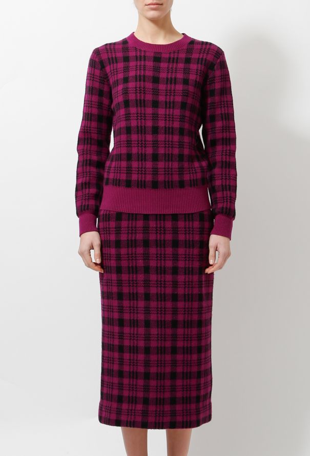 Dries Van Noten 2018 Plaid Knit Ensemble - 3