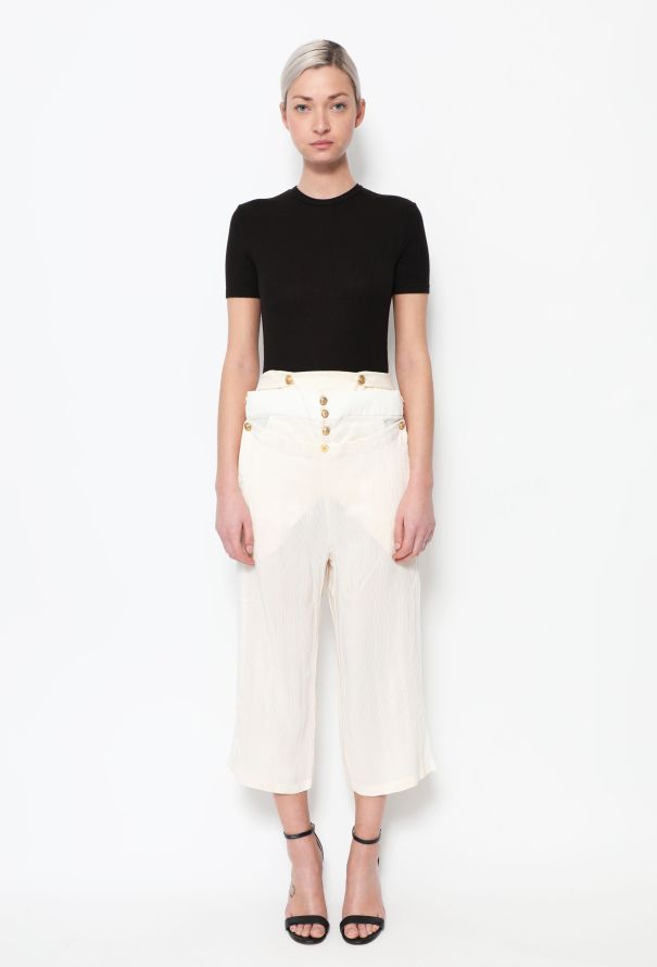 Balenciaga S/S 2005 Nautical Silk Trousers - 4