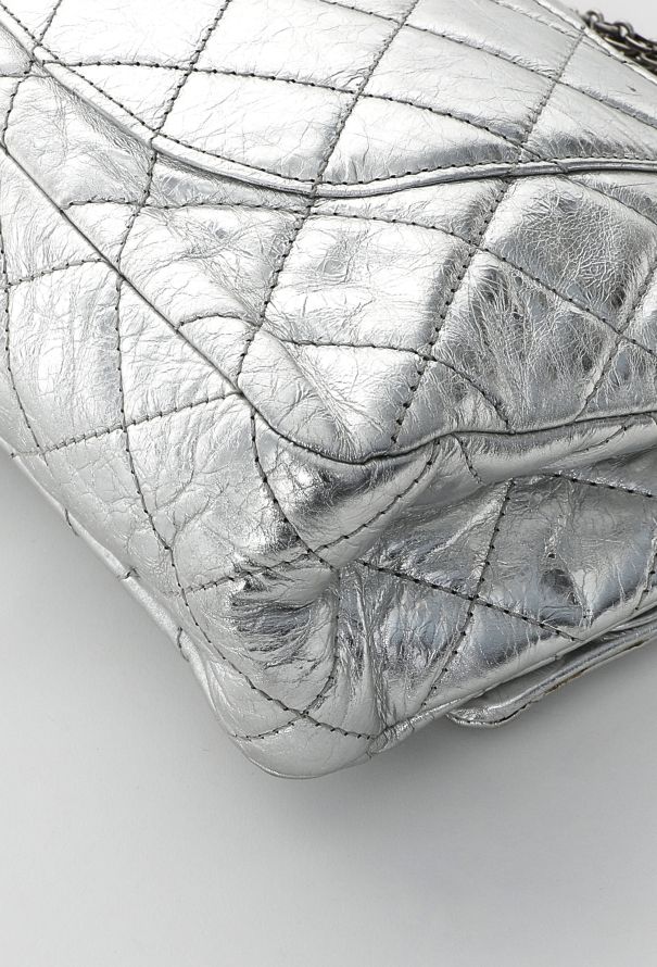 Chanel Silver Metallic 2.55 Maxi Flap Bag - 10