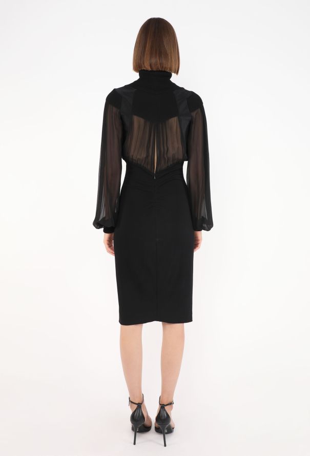 Gianfranco Ferré Chiffon Ribbed Dress, 1990s - 5