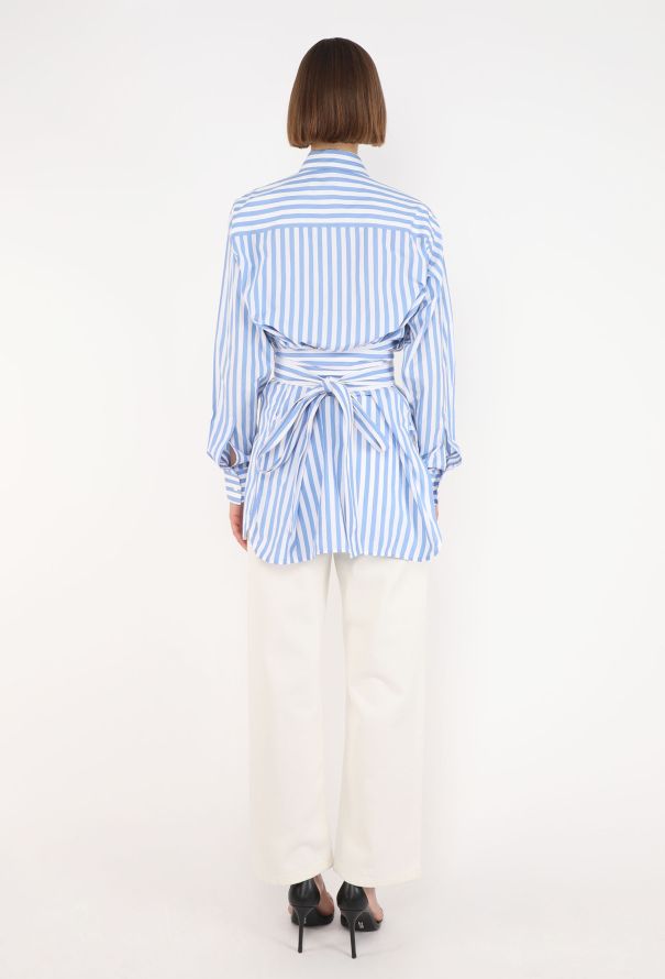 Céline Striped Wrap Shirt, Resort 2016 - 7