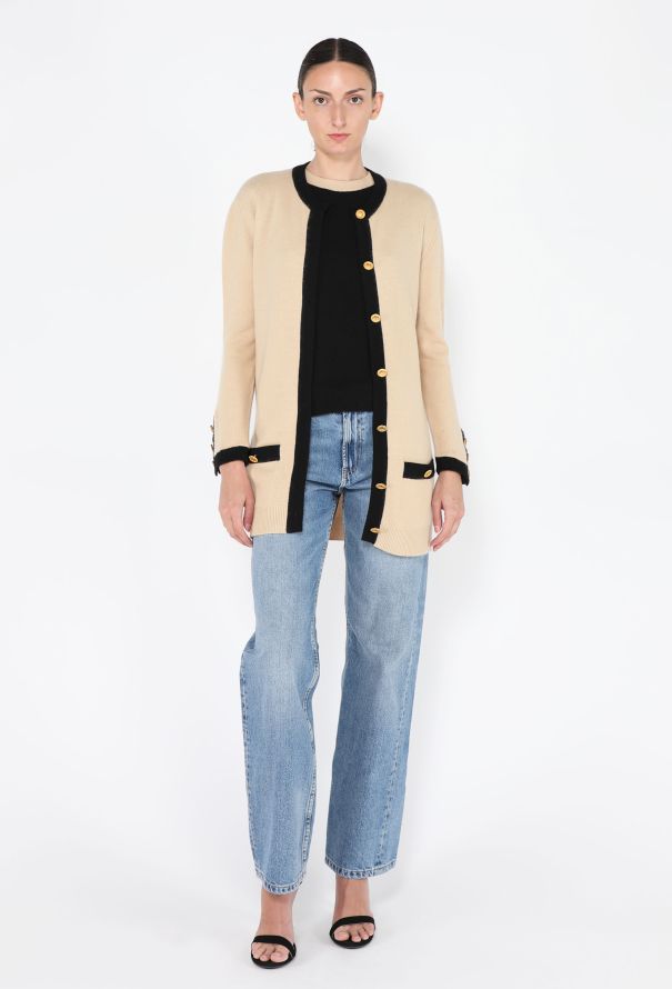Chanel Bicolor Cashmere Cardigan Set, 1990s - 4