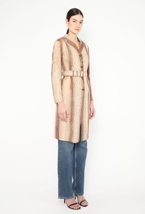 Prada RARE S/S 2004 Python Belted Trench - 4