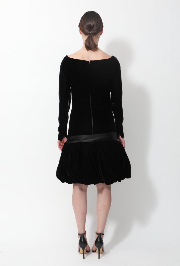 Saint Laurent Vintage Couture Velvet Ruffled Dress - 4