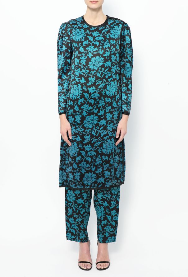 Saint Laurent RARE F/W 1979 Floral Charmeuse Ensemble - 4