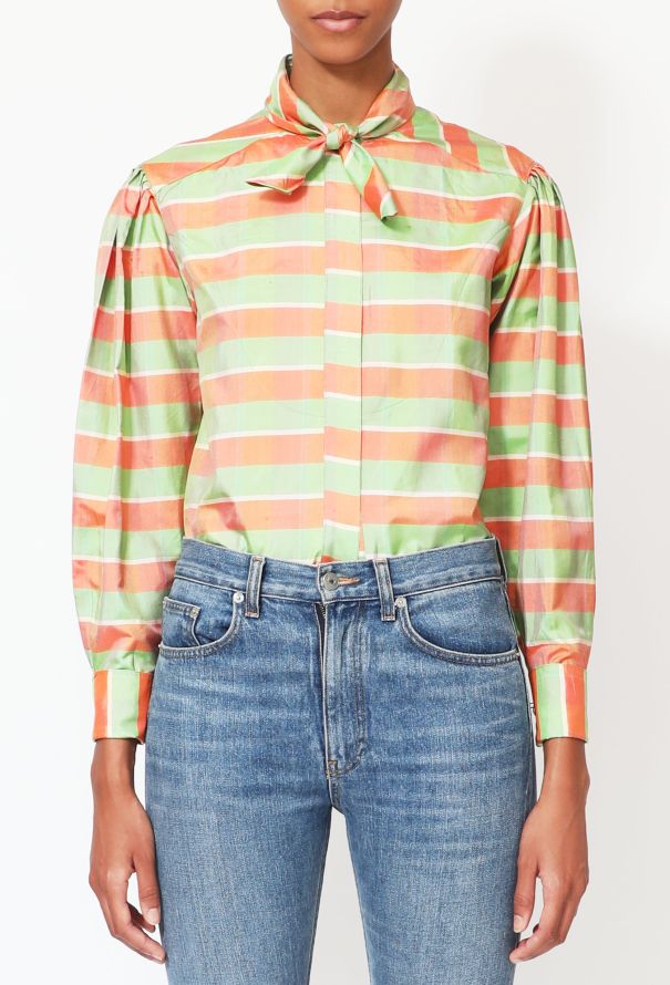Exquisite Vintage Kenzo '70s Taffeta Lavallière Blouse - 2