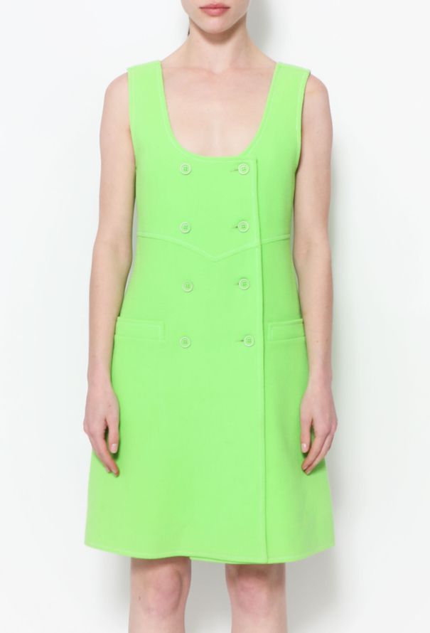 Courrèges 90s Neon Double-Breasted Dress - 2