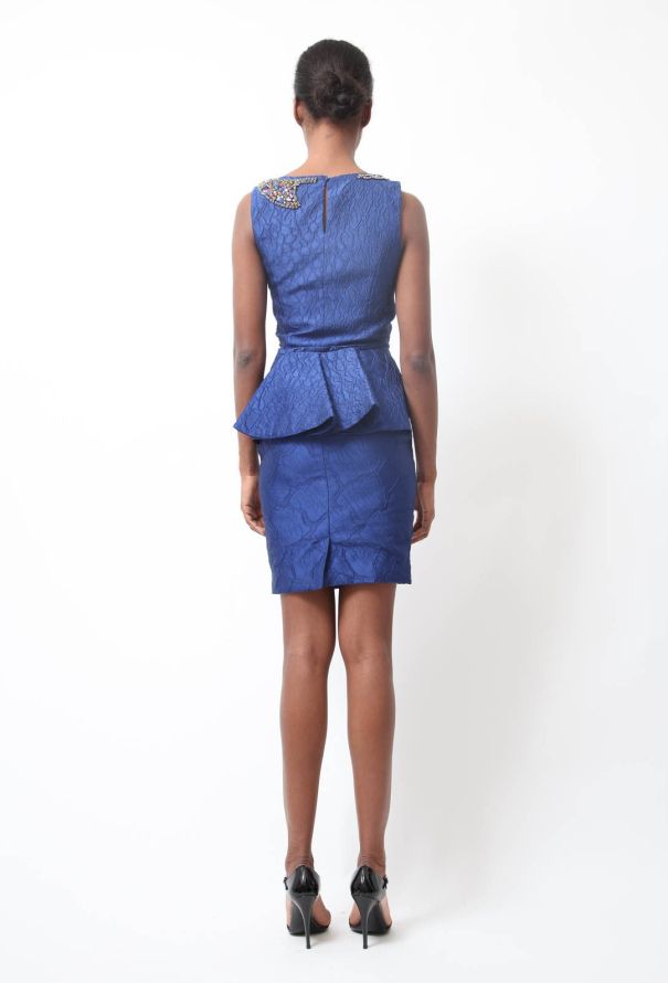 Fendi Royal Blue Jeweled Dress - 3