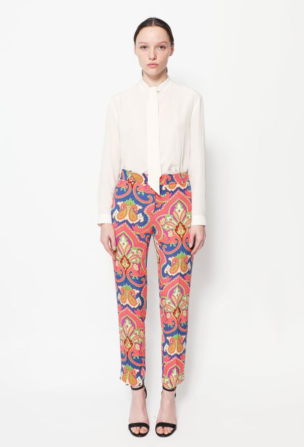 Céline Baroque Paisley Silk Trousers - 2