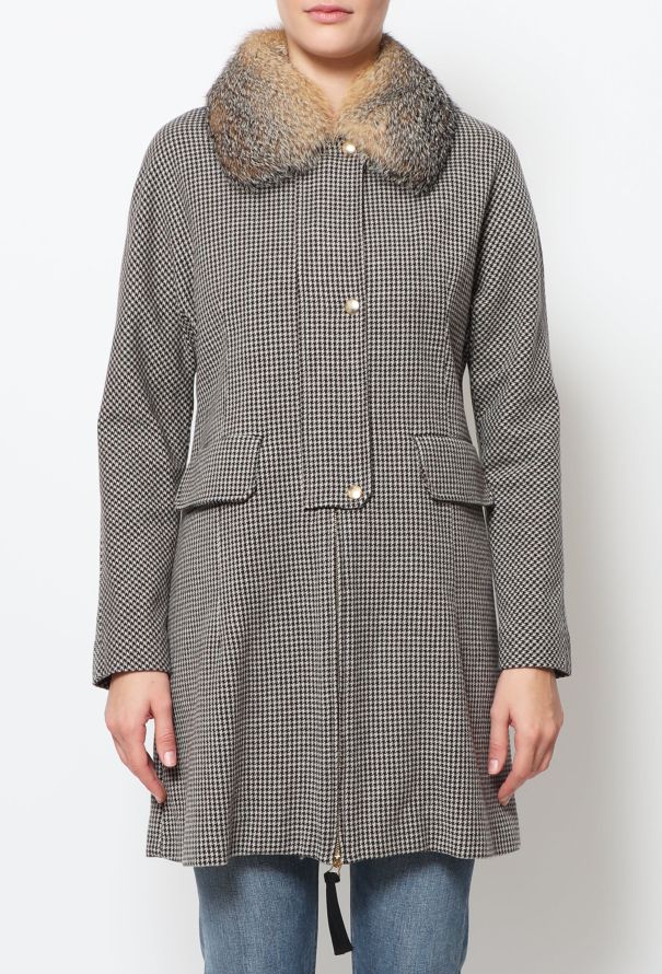 Marni Marni Houndstooth Fox Collar Coat - 3