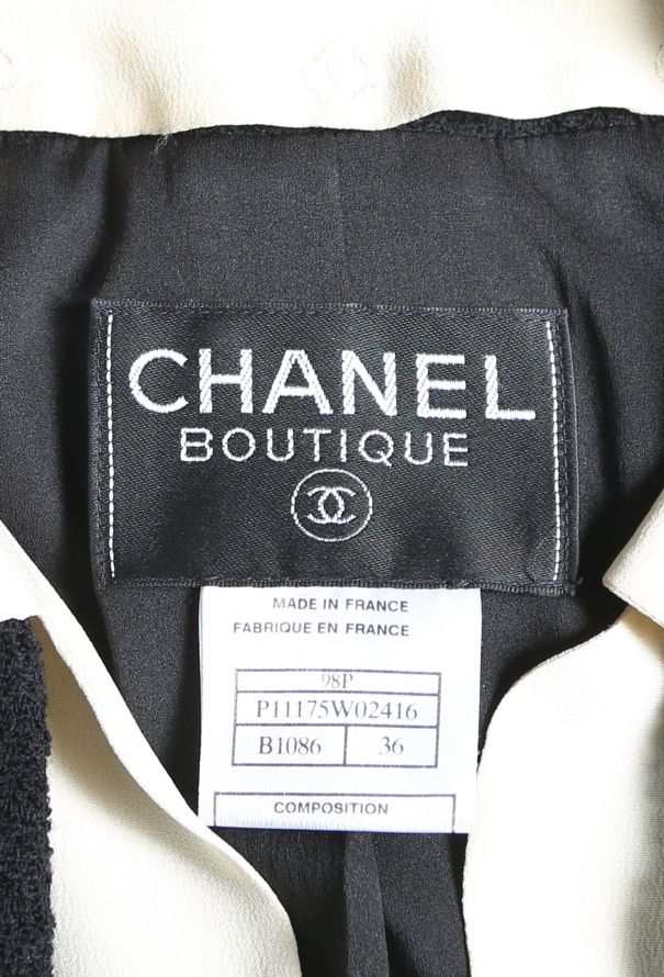 Chanel S/S 1998 Bicolor Bouclé Jacket and Skirt - 6