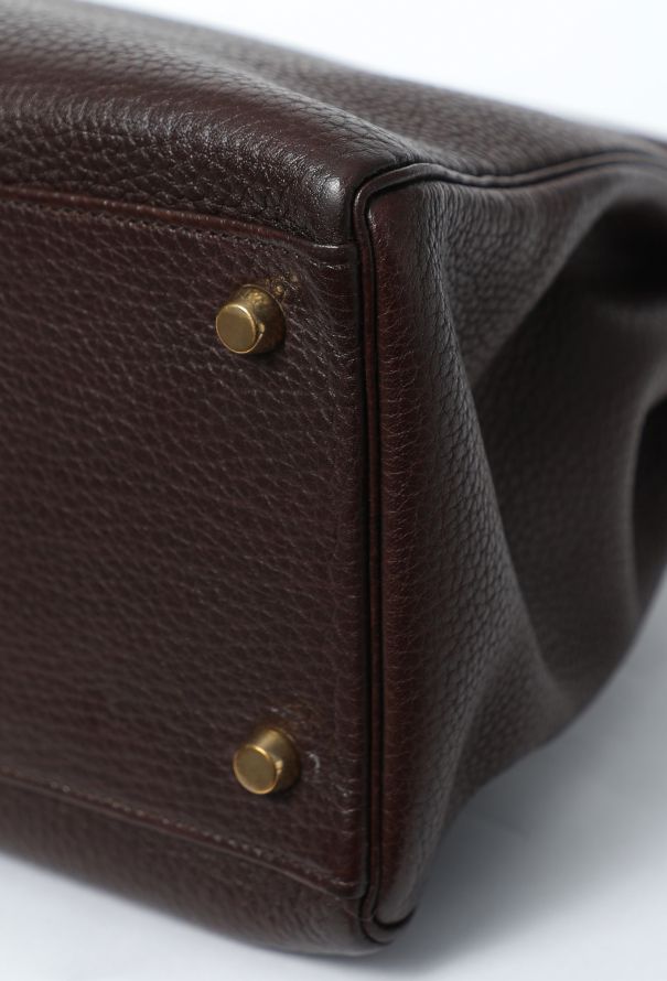 Hermès Vintage Marron Togo Kelly Retourné 35 - 14