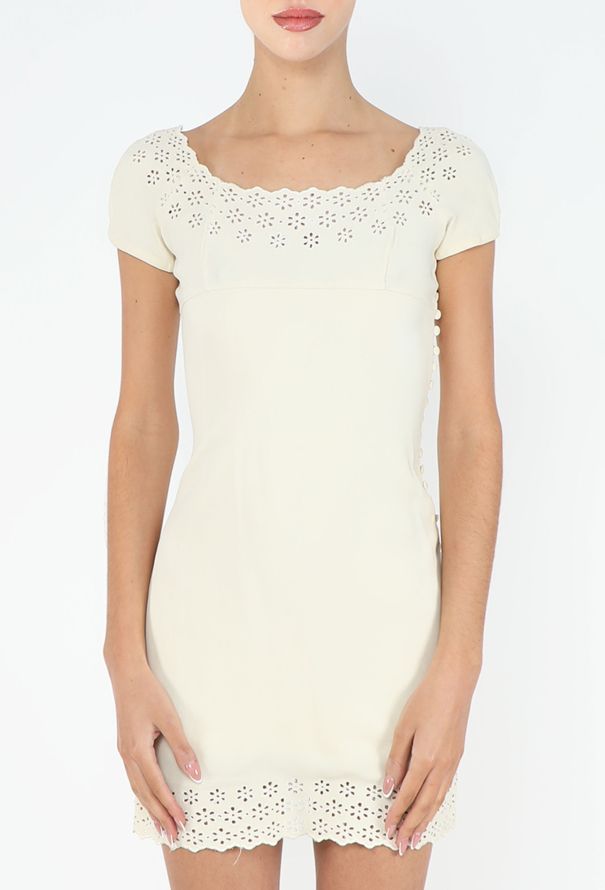 Dior Broderie Anglaise Silk Dress, 1990s - 3