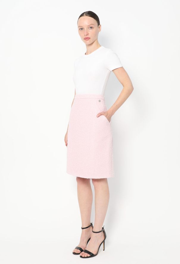 Chanel 2020 Frayed Tweed Skirt - 4