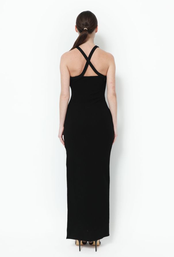 Gianni Versace Vintage Black Crêpe Halter Bustier Dress – Spring 1993 - 4