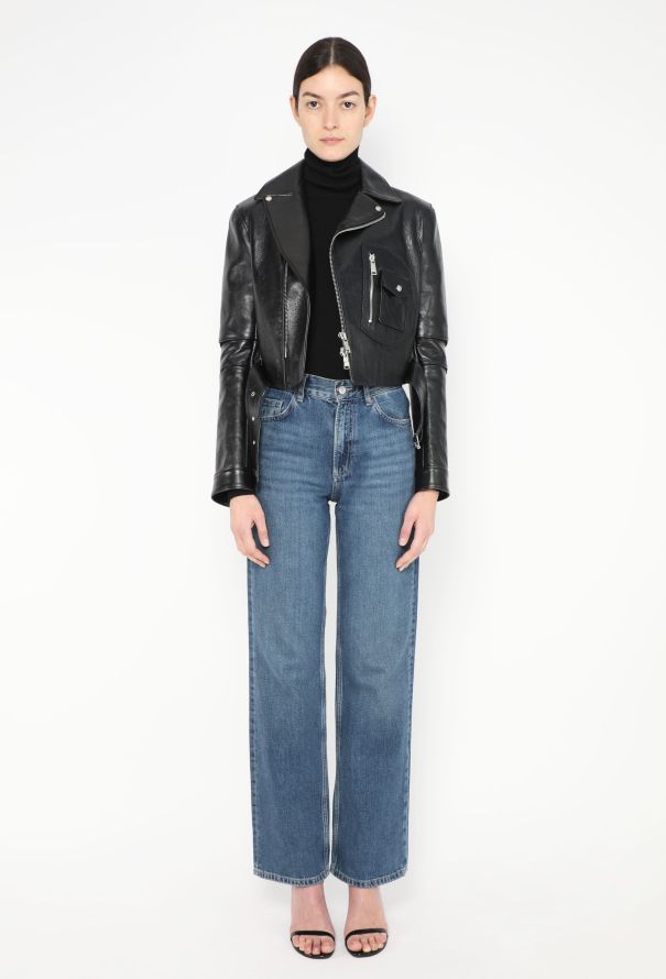Paco Rabanne 2019 Ribbed Trim Biker Jacket - 3