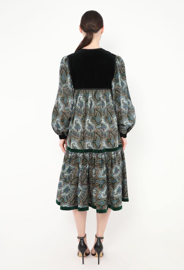 Saint Laurent Collector F/W 1977 Paisley Velvet Russian Dress - 5