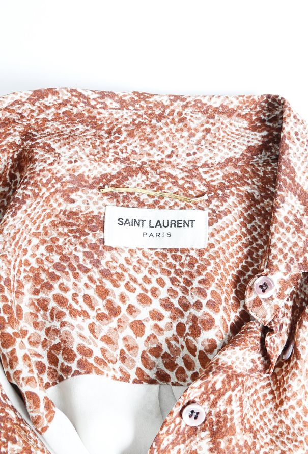 Saint Laurent 2016 Snake Print Belted Crêpe Dress - 4