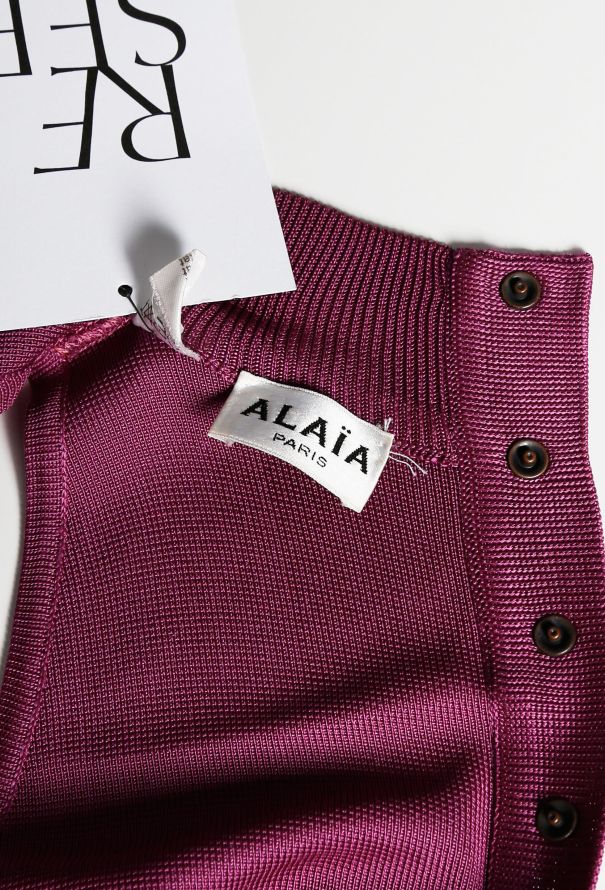 Alaïa Rare S/S 1986 Sleeveless Bodycon Dress with High Neck - 5