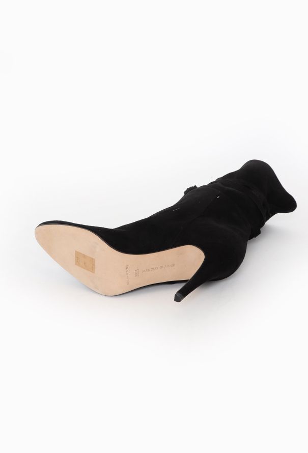 Manolo Blahnik Cavamod Suede Tassel Boots - 5