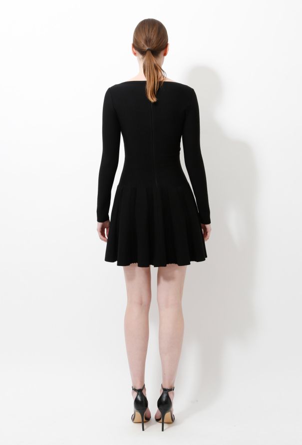 Alaïa Classic Knit Pleated Skater Dress - 5