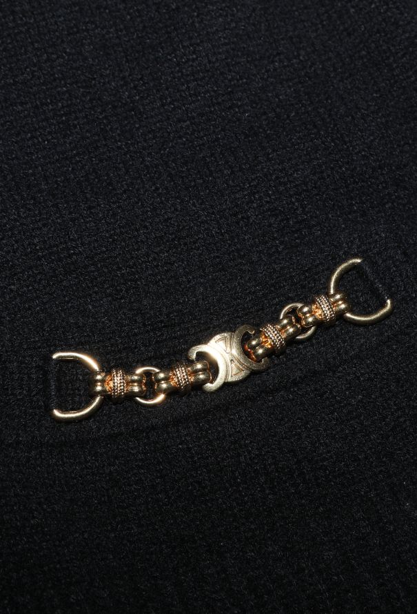 Céline Cashmere Triomphe Chainlink Cardigan - 8