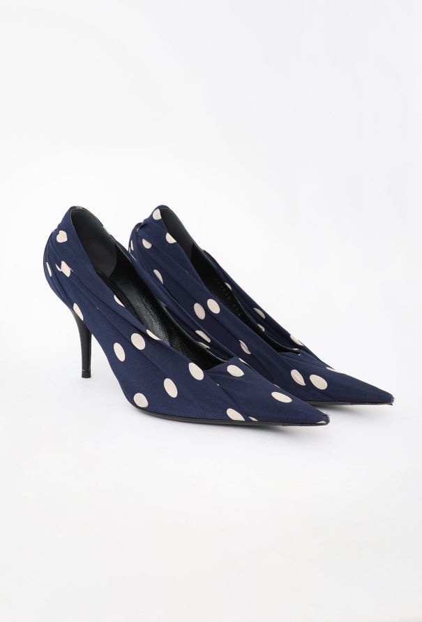 Balenciaga F/W 2017 Ruched Polka Dot Heels - 3
