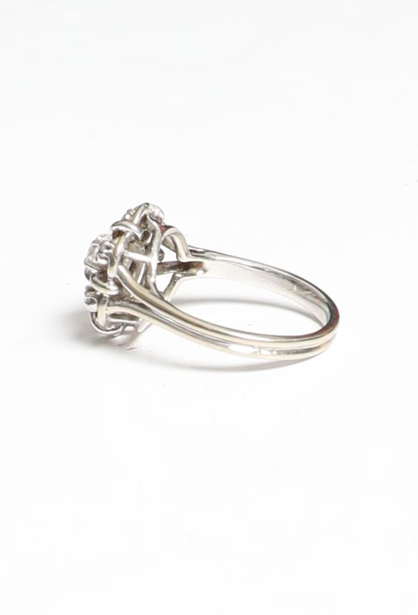 Vintage Fine Jewelry 1960s 18k Gold & Diamond Floral Ring - 7
