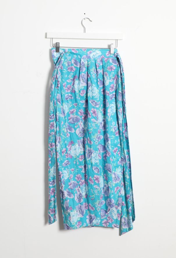 80s Laura Ashley Floral Wrap Skirt - 7