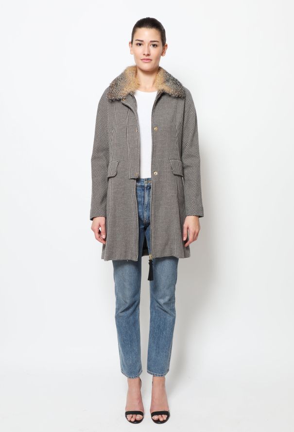Marni Marni Houndstooth Fox Collar Coat - 1