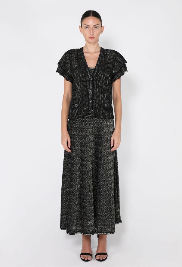 Chanel Metallic Crochet Dress & Cardigan Ensemble, 2018 - 1