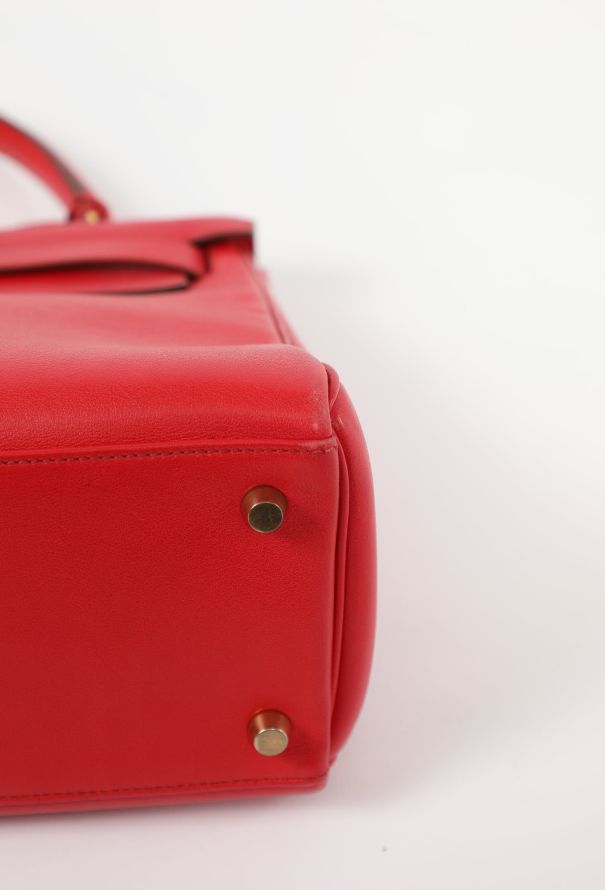 Hermès Vintage Rouge Vif  Gulliver Kelly Retourné 28 - 11