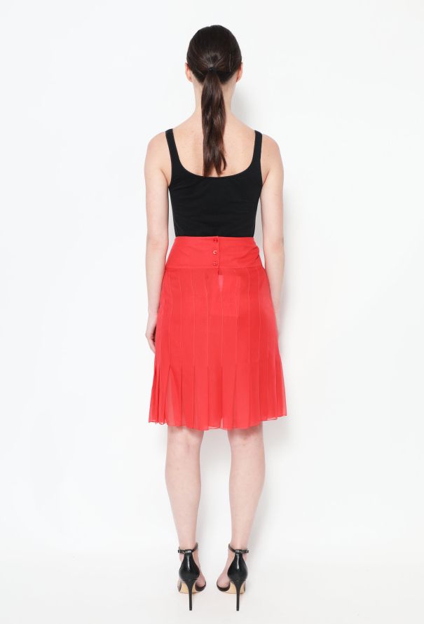 Chanel 2004 Pleated Silk Skirt - 3