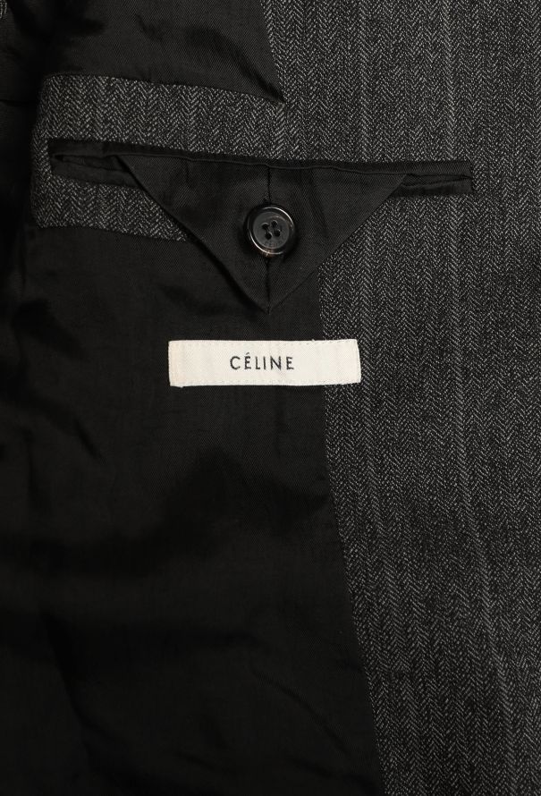 Céline Classic Pinstripe Herringbone Blazer - 5