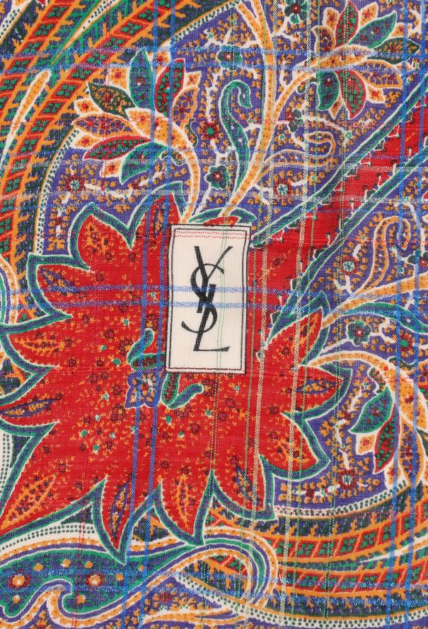 Saint Laurent '70s Russian Lamé Paisley Scarf - 4