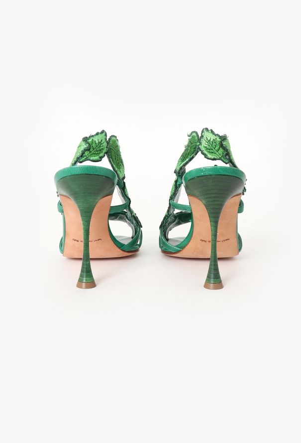 Manolo Blahnik Climatida Leaf Sandals - 4
