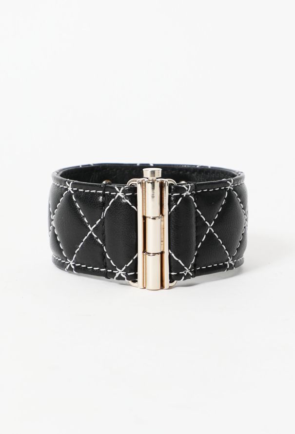 Chanel F/W 2019 Pearl 'CC' Leather Bracelet - 5