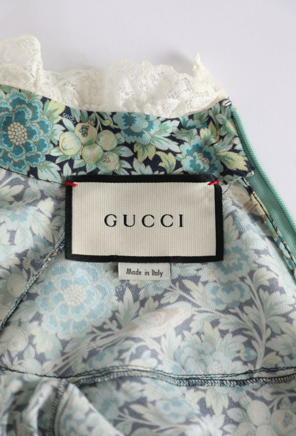 Gucci Liberty Floral Lace-Trim Dress, F/W 2020 - 6