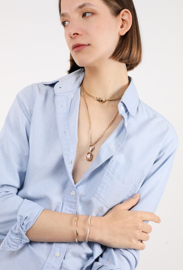 Modern Fine Jewelry FoundRae 18K Yellow Gold Chain and Morganite Charm - 6