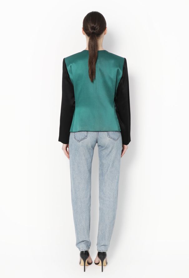 Saint Laurent Late '80s Colorblock Silk Jacket - 5