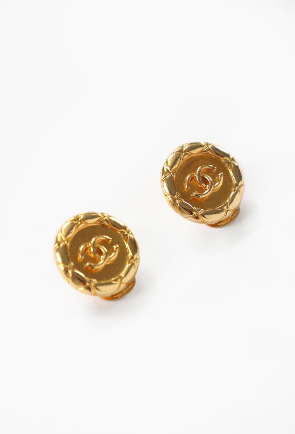 Chanel Quilted ‘CC’ Clip Earrings, 1980s - 2