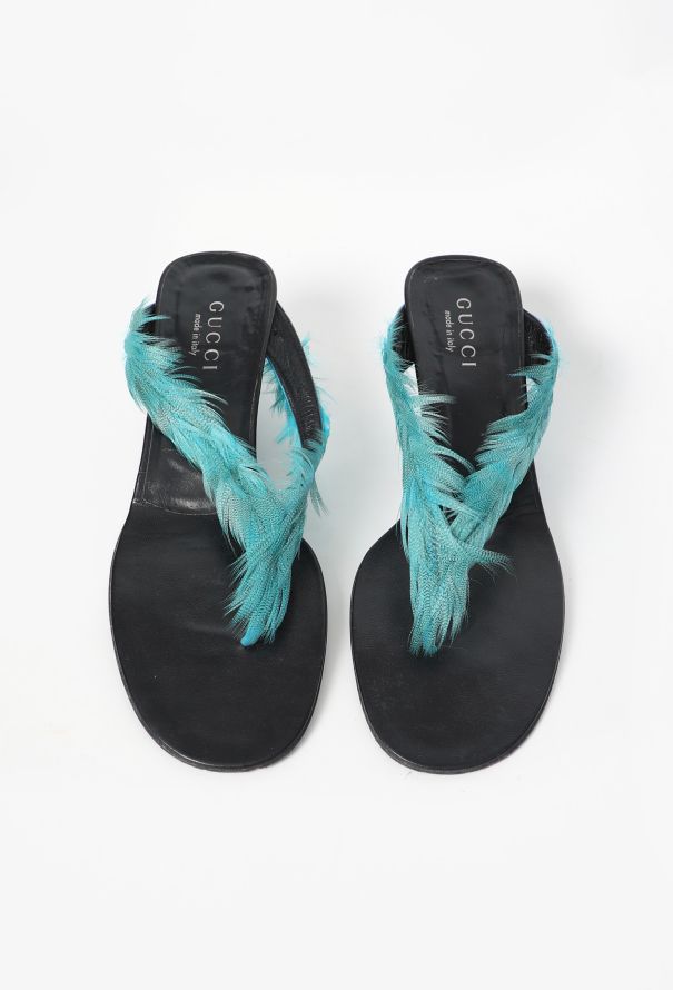 Gucci S/S 1999 Feather Sandals - 5