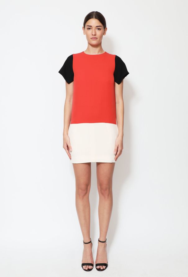 Céline Colorblock Silk Dress - 1